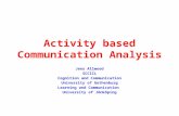 Activity based Communication Analysis Jens Allwood SCCIIL Cognition and Communication University of Gothenburg Learning and Communication University of.