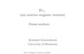 (tau neutrino magnetic moment) Reinhard Schwienhorst University of Minnesota Donut analysis Talk at Nagoya University, 6/9/99.
