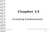 Chapter 13 Investing Fundamentals McGraw-Hill/Irwin Copyright © 2012 by The McGraw-Hill Companies, Inc. All rights reserved. 13-1.