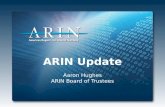 ARIN Update Aaron Hughes ARIN Board of Trustees. 2013 Focus IPv4 Depletion & IPv6 Uptake Developing, adapting, and enhancing processes and procedures.