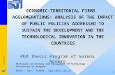 CERIS-CNR 1 ECONOMIC-TERRITORIAL FIRMS AGGLOMERATIONS: ANALYSIS OF THE IMPACT OF PUBLIC POLICIES ADDRESSED TO SUSTAIN THE DEVELOPMENT AND THE TECHNOLOGICAL.