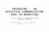 PACKAGING -  AN EFFECTIVE COMMUNICATION     TOOL IN MARKETING