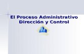 El Proceso Administrativo Dirección y Control. El Proceso Administrativo Planificación  Metas  Objetivos  Estrategias  Planes Organización  Estructura.