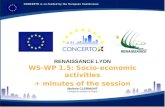 Malorie CLERMONT Chargée de mission & Hespul RENAISSANCE LYON WS-WP 1.5: Socio-economic activities + minutes of the session.
