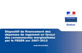 Dispositif de financement des dépenses de logement en faveur des communautés marginalisées par le FEDER sur 2007-2013 Jeudi 04 avril 2013.