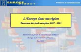 Réalisation du groupe de travail Europe DIRECT « Europe et développement territorial » Juin 2008 LEurope dans ma région Panorama des fonds européens 2007.