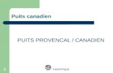 1 PANOPTIQUE PUITS PROVENCAL / CANADIEN Puits canadien.