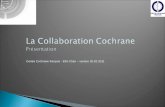 La Collaboration Cochrane Présentation Centre Cochrane français - Ellis Chan – version 25.02.2011.