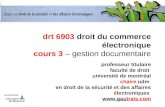 Drt 6903 droit du commerce électronique cours 3 – gestion documentaire professeur titulaire faculté de droit université de montréal chaire udm en droit.