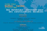 CoreNet Global Québec, Canada 13 November 2006 Conférenciers: David Sykes Des matériaux nanotech pour des constructions durables Fondateur, NanoNexis;