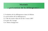 Matinée « prévention de la délinquance » Lévolution de la délinquance dans le Rhône La prévention de la délinquance Le rôle du maire dans la loi du 5 mars.