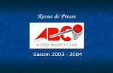 Revue de Presse Saison 2003 - 2004. La reprise Le Petit Bleu 20 Août 2003 NM3.