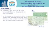 Commune dArès Autorisation d'exploiter et protection du forage de Cap Lande Contexte : Environ 3 500 abonnés et deux forages à lEocène (Cap Lande et Grande.