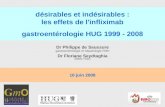Désirables et indésirables : les effets de l'infliximab gastroentérologie HUG 1999 - 2008 Dr Philippe de Saussure gastroentérologie et hépatologie FMH