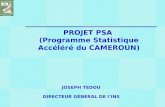 PROJET PSA (Programme Statistique Accéléré du CAMEROUN) JOSEPH TEDOU DIRECTEUR GÉNÉRAL DE lINS.