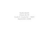 Nadia BLEIN Classe de CP Ecole V. Couturier – SMH Septembre 2008.
