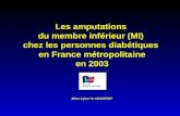 Les amputations du membre inférieur (MI) chez les personnes diabétiques en France métropolitaine en 2003 Mise à jour le 18/12/2007.