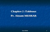Ecole ESIAM1 Chapitre 2 :Tableaux Pr. Aissam MESRAR.