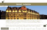 LHôtel Lutetia, le Grand Hôtel Art Déco de Saint-Germain-des-Prés, est doté dun caractère exceptionnel et dune renommée internationale. Ses chambres et.