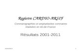 15/04/20131 Registre CARDIO-ARSIF Coronarographies et angioplasties coronaires réalisées en Ile-de-France Résultats 2001-2011.