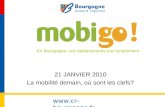 Www.cr-bourgogne.fr 21 JANVIER 2010 La mobilité demain, où sont les clefs? En Bourgogne, vos déplacements tout simplement.