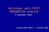 Anticorps anti-FVIII Hémophilie acquise H Lévesque, Rouen Journée André Thénot – 6 février 2009.