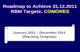 1 Roadmap to Achieve 31.12.2011 RBM Targets: COMORES January 2011 – December 2011 [Planning Template]