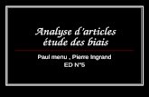 Analyse darticles étude des biais Paul menu, Pierre Ingrand ED N°5.