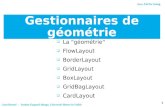 Java AWTet Swing 1 Jean Berstel - Institut Gaspard Monge, Université Marne-la-Vallée Gestionnaires de géométrie o La "géométrie" o FlowLayout o BorderLayout.