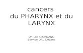 Cancers du PHARYNX et du LARYNX Dr Julie GIORDANO Service ORL CHLens.