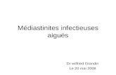 Médiastinites infectieuses aiguës Dr wilfried Grandin Le 20 mai 2008.