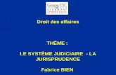 Droit des affaires THÈME : LE SYSTÈME JUDICIAIRE - LA JURISPRUDENCE Fabrice BIEN.