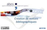 Abes agence bibliographique de lenseignement supérieur 2013-2014 Création de notices bibliographiques.