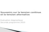Souvenirs sur la tension continue et la tension alternative Evaluation diagnostique Seconde programme 2010