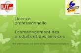 Licence professionnelle Ecomanagement des produits et des services Par alternance, en contrat de professionnalisation