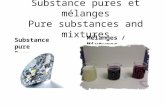 Substance pures et mélanges Pure substances and mixtures.