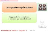 Les quatre opérations 1 Août 2010 Japprends les opérations et les mots qui les définissent Zéro plus zéro, la tête de Toto Découverte Junior Découverte.