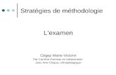 Stratégies de méthodologie Lexamen Cégep Marie-Victorin Par Caroline Garneau en collaboration avec Anie Chaput, orthopédagogue.