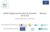 Hôtel du département - 9 juillet 2013 SAGE Nappes profondes de Gironde Bureau de la CLE.