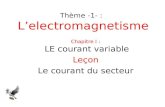 Thème -1- : Lelectromagnetisme Chapitre I : LE courant variable Leçon Le courant du secteur.