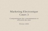 Marketing Electronique Cours 3 Comportements des consommateurs et efficacité des sites Février 2003.