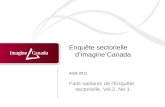 Enquête sectorielle dImagine Canada Faits saillants de l'Enquête sectorielle, Vol.2, No.1 Août 2011.