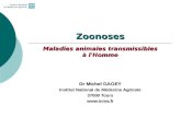 Zoonoses Maladies animales transmissibles à l'Homme Dr Michel GAGEY Institut National de Médecine Agricole 37000 Tours .