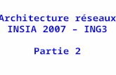 Architecture réseaux INSIA 2007 – ING3 Partie 2. Commutation de paquets -Principes - X25 - Frame-relay.