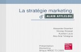 La stratégie marketing Alexandre Gramfort Nicolas Knoesel Aurélien Louis Alex-Ariel Tchetgnia Présentation Marketing Brique MAGE T3 2005 d.