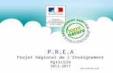 P.R.E.A Projet Régional de lEnseignement Agricole 2013-2017 Marie-Adélaïde LAUDE.