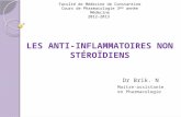 LES ANTI-INFLAMMATOIRES NON STÉROÏDIENS Dr Brik. N Maitre-assistante en Pharmacologie Faculté de Médecine de Constantine Cours de Pharmacologie 3 ème année.