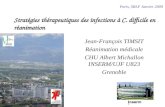 Jean-François TIMSIT Réanimation médicale CHU Albert Michallon INSERM/UJF U823 Grenoble Stratégies thérapeutiques des infections à C. difficile en réanimation.