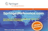 SpringerReference.com Ouvrages de Références publiés au rythme des découvertes scientifiques.