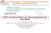 EPS et Education au Développement Durable par Nathalie Durand, fondatrice et directrice générale de lObservatoire Sport et Développement Durable (OSDD)